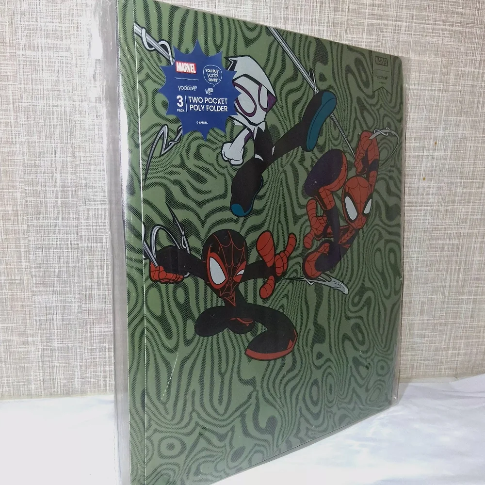 MARVEL 3 Pack Two Pocket Poly Folder Yoobi BRAND-NEW factory sealed